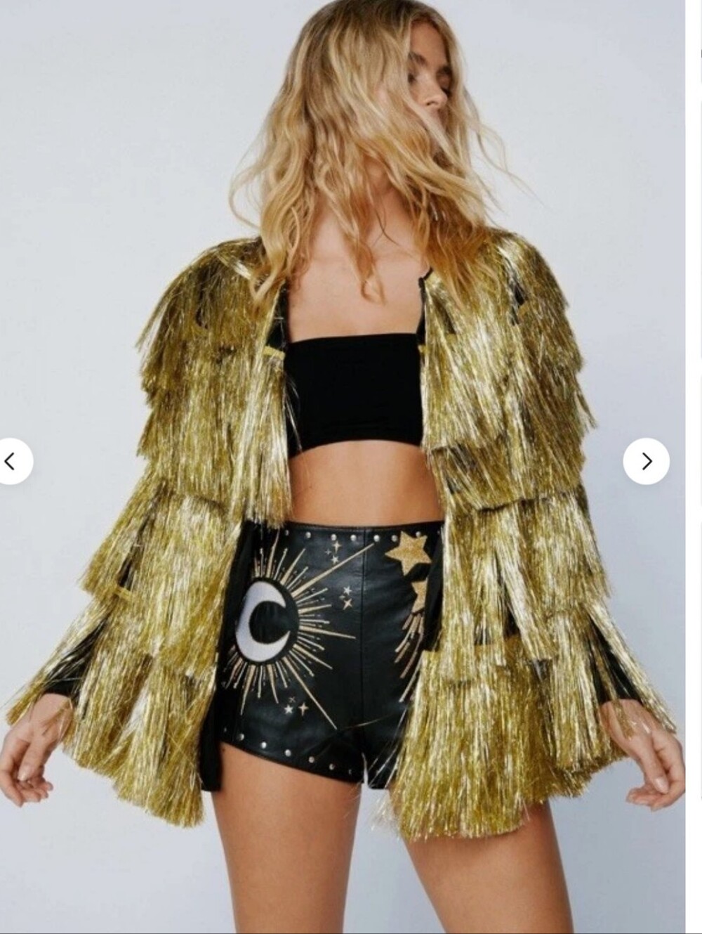 Nasty Gal Gold Fringe Tiered Jacket - Picture 7 of 7